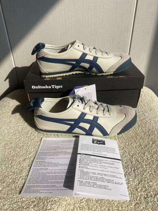 Onitsuka Tiger by Asics Shoes - Onitsuka Tiger Mexico 66 Cream Navy Blue Sneakers NWT Unisex Shoes